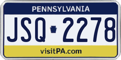 PA license plate JSQ2278