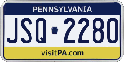 PA license plate JSQ2280
