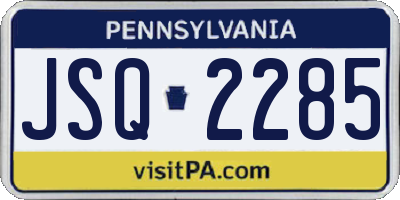 PA license plate JSQ2285