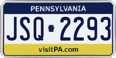 PA license plate JSQ2293