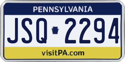 PA license plate JSQ2294
