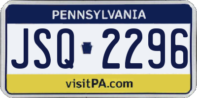 PA license plate JSQ2296