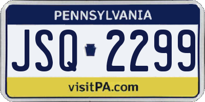 PA license plate JSQ2299