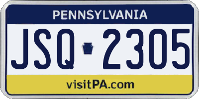PA license plate JSQ2305