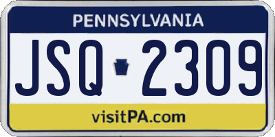 PA license plate JSQ2309