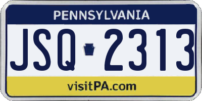 PA license plate JSQ2313