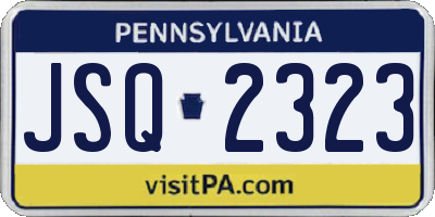 PA license plate JSQ2323