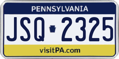 PA license plate JSQ2325