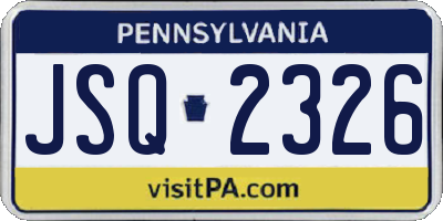 PA license plate JSQ2326