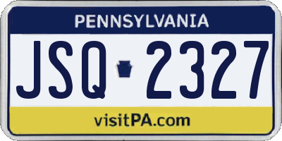 PA license plate JSQ2327