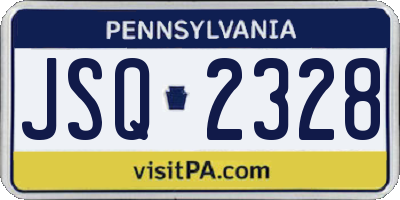 PA license plate JSQ2328