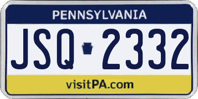 PA license plate JSQ2332