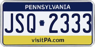 PA license plate JSQ2333
