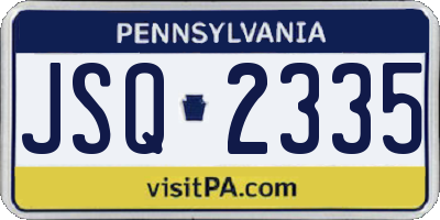 PA license plate JSQ2335