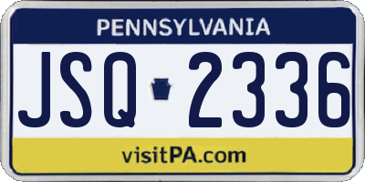 PA license plate JSQ2336