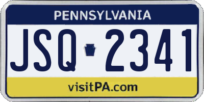 PA license plate JSQ2341