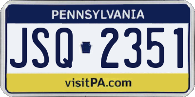 PA license plate JSQ2351