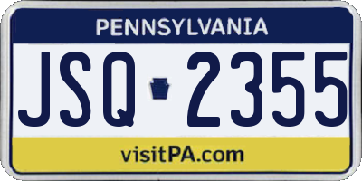 PA license plate JSQ2355