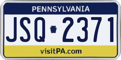 PA license plate JSQ2371