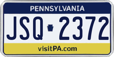 PA license plate JSQ2372