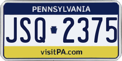 PA license plate JSQ2375