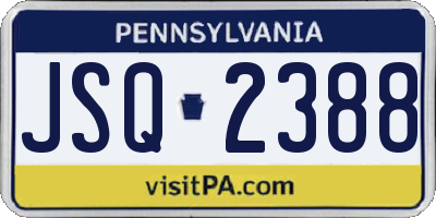 PA license plate JSQ2388
