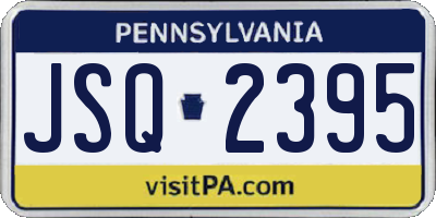 PA license plate JSQ2395