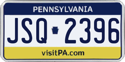 PA license plate JSQ2396