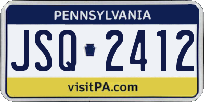 PA license plate JSQ2412
