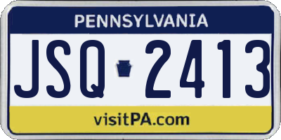 PA license plate JSQ2413