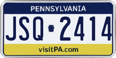PA license plate JSQ2414