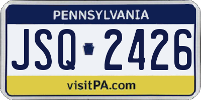 PA license plate JSQ2426