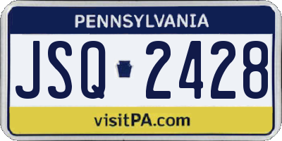 PA license plate JSQ2428