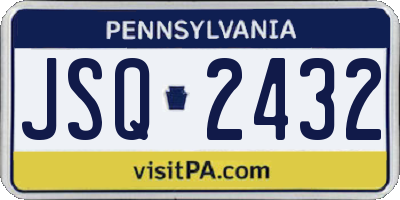 PA license plate JSQ2432