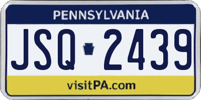 PA license plate JSQ2439
