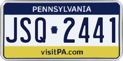 PA license plate JSQ2441