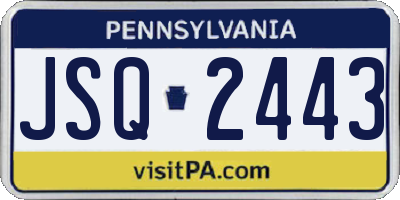PA license plate JSQ2443