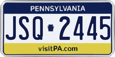 PA license plate JSQ2445