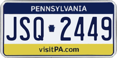 PA license plate JSQ2449