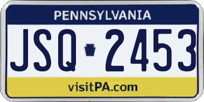 PA license plate JSQ2453