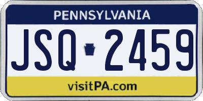 PA license plate JSQ2459