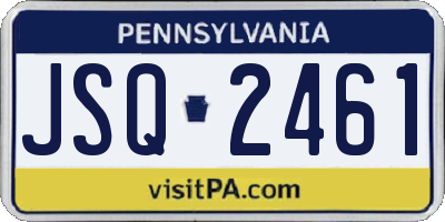 PA license plate JSQ2461