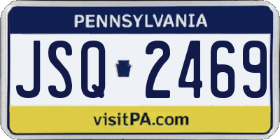 PA license plate JSQ2469