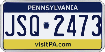PA license plate JSQ2473