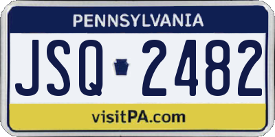 PA license plate JSQ2482
