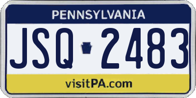 PA license plate JSQ2483