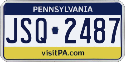 PA license plate JSQ2487