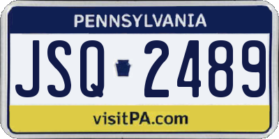 PA license plate JSQ2489