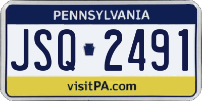 PA license plate JSQ2491