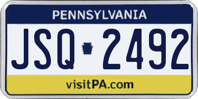 PA license plate JSQ2492